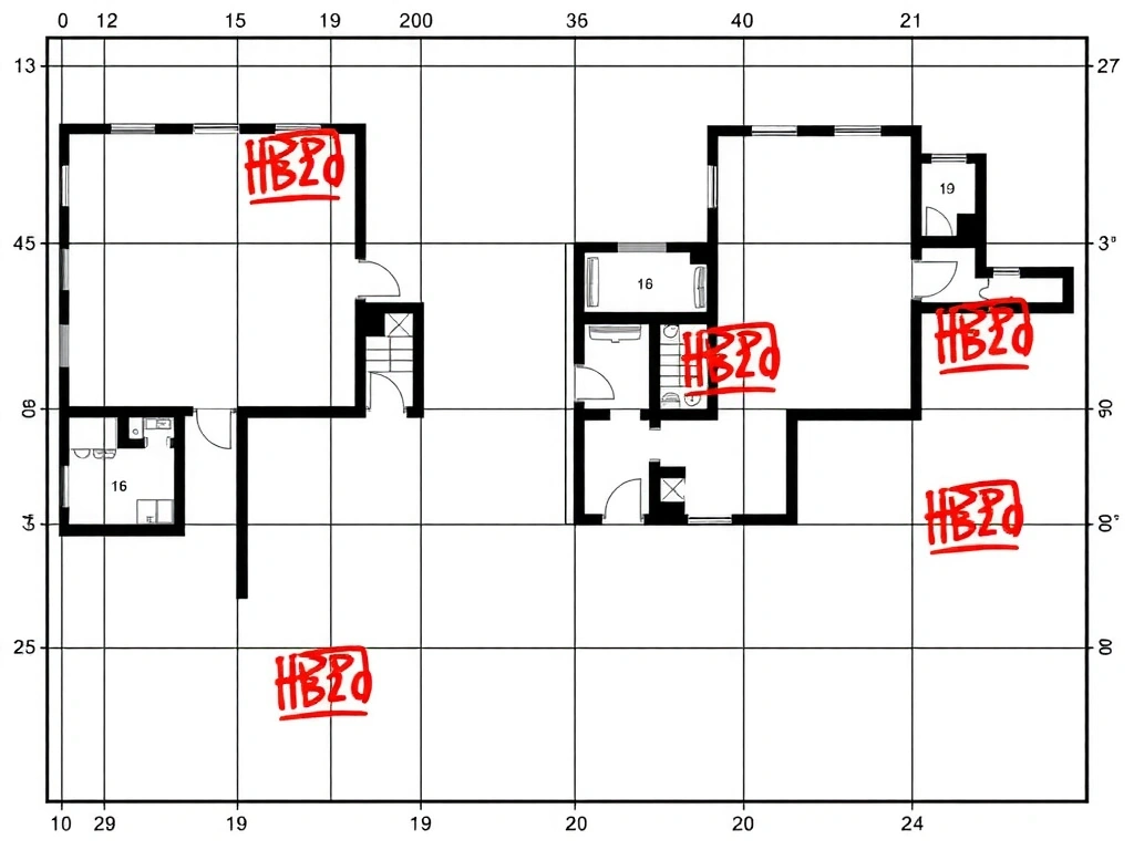 Planta arquitectónica con anotaciones